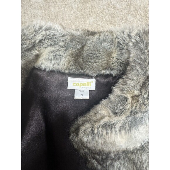 Soft Faux Fur Vest Gray & Black Reversible Capelli , Women's XL - Picture 5 of 6